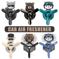 Rotating propeller pilot bear dog car air fresheners accessories decorations fun vent clip perfume diffuser aroma fragrance men