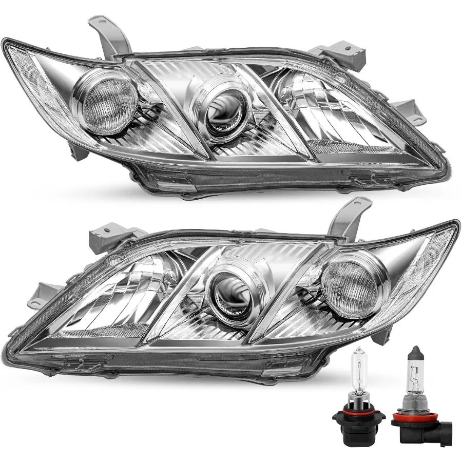 مجموعة مصابيح أمامية لجهاز العرض متوافقة مع 20072009 كامري 4 أبواب استبعاد المصابيح الأمامية البديلة الهجينة للركاب والسائق Si