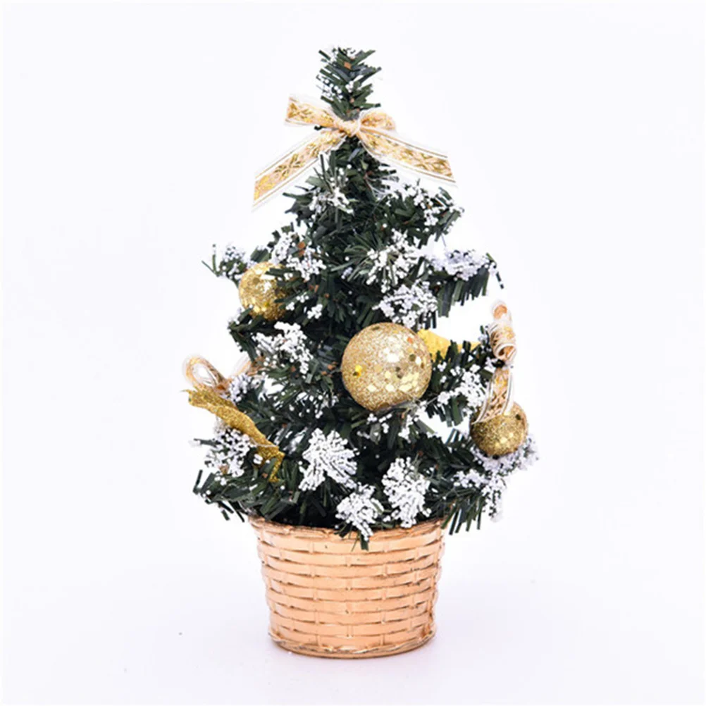 

2Pcs Christmas Tree Ornaments Miniature Xmas Tree Decor 20cm Silver Gold Lifelike Christmas Home Party Decoration