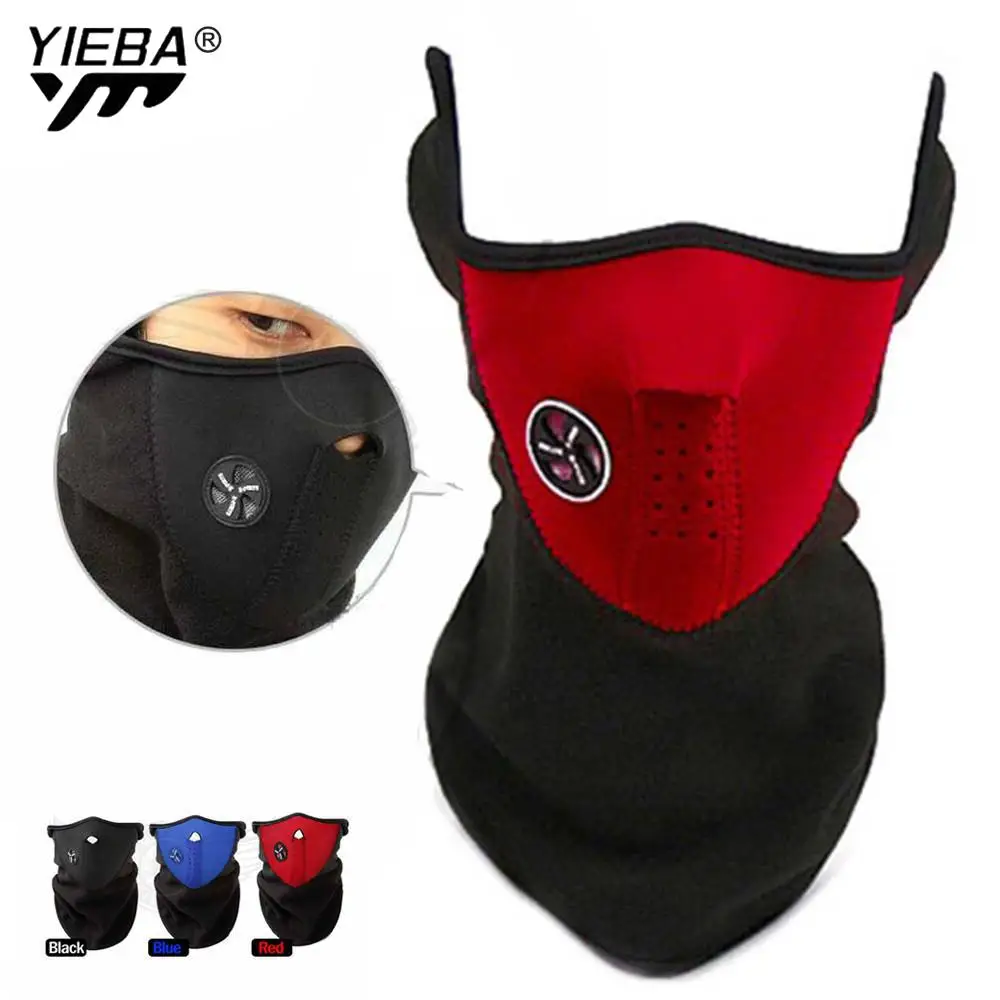 

2026New Warm Fleece Balaclavas Ski Cycling Half Face Mask Cover Outdoor Sport Windproof Neck Guard Scarf Headwear Neoprene Masks