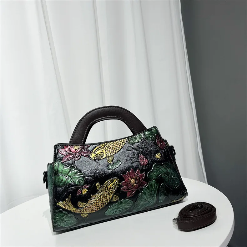 Retro Style Large Capacity Simple Quality Commuter Casual Women's Shoulder Bag Handbag Artistic National Style Handbag