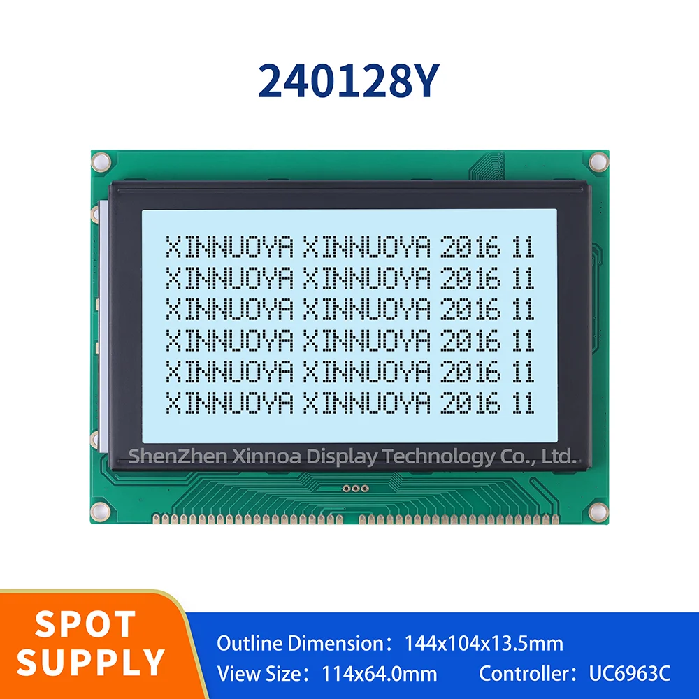 240128Y 240*128 ekran Lcd szary Film biały jasny czarny Font Uc6963 Lcm monochromatyczny moduł Lcd bardzo szeroki temperatura-30 + 80