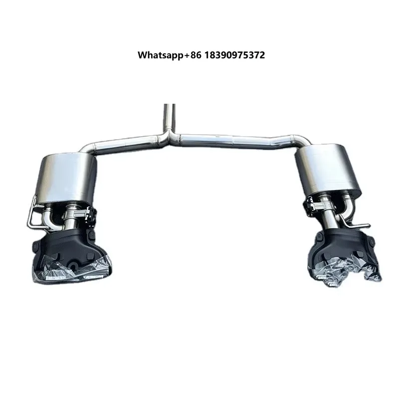 Stainless Steel Rear Dual-Outlet Exhaust System Muffler Pipe 1.5mm Thick 3-Year Warranty   h003