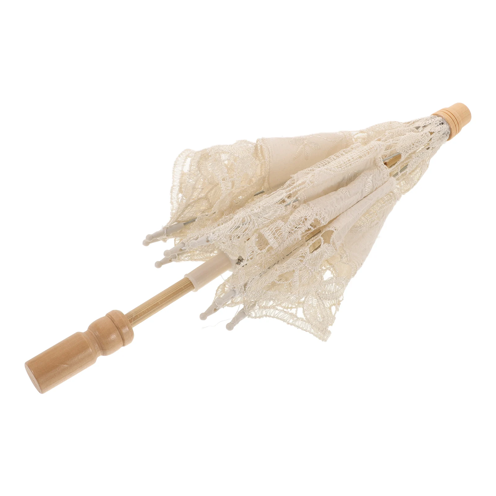 

Umbrella Cotton Decorative Parasol Bridal Umbrellas for Weddings Lace Party Beige Fabric Miss