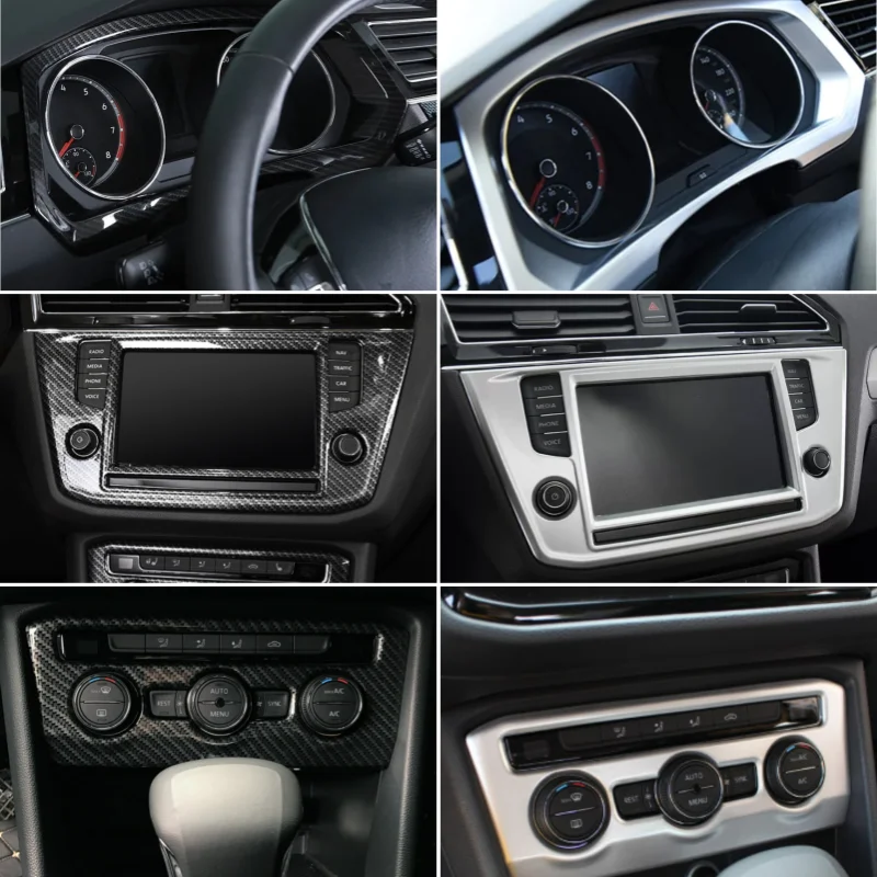 For Volkswagen VW Tiguan MK2 2017-2023 Automotive Interior Trim Strip Dashboard Display Speedometer Gauge Cover Trim