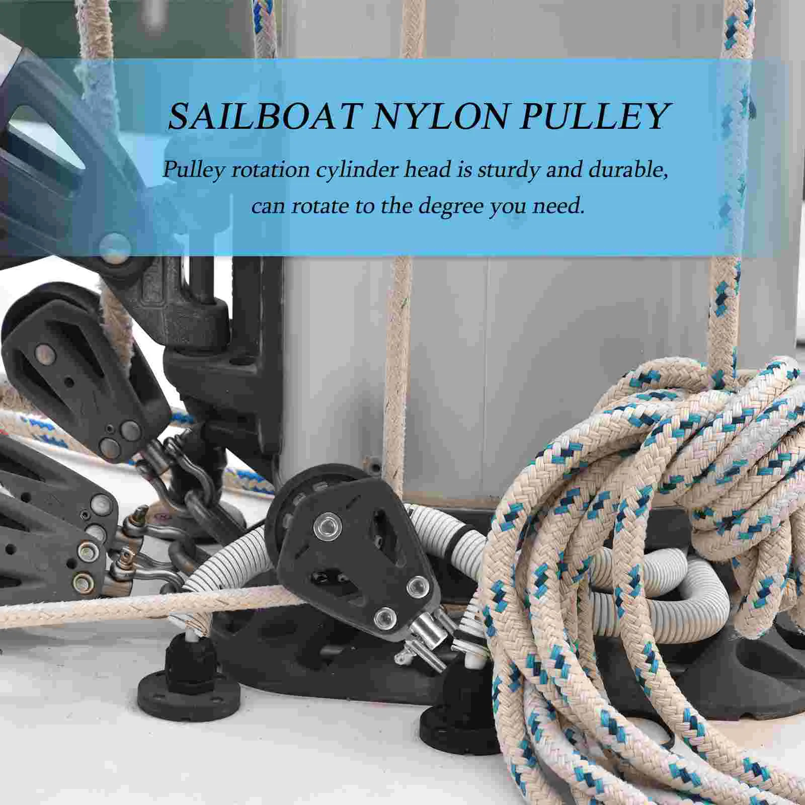 Sailing Pulley Block สแตนเลส Marine ลูกกลิ้งไนลอนเครนยกเครื่องมือหมุนสําหรับเรือใบ Single Ocean