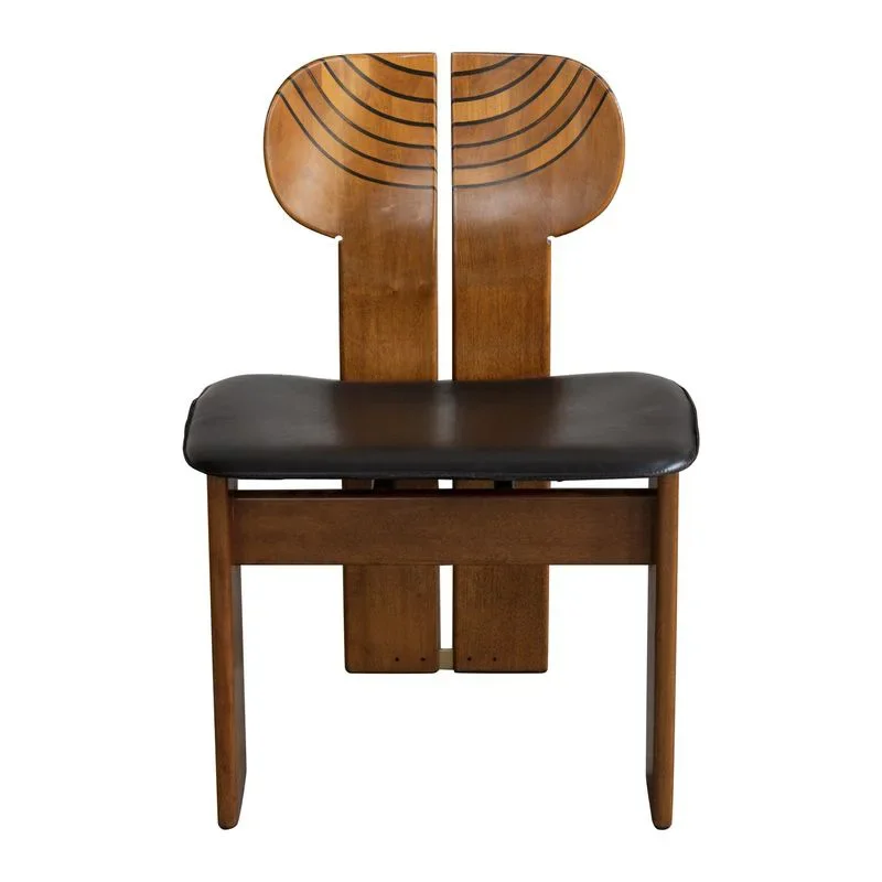 

Medieval solid wood dining chair retro carved back chair large apartment designer new Chinese casual chair