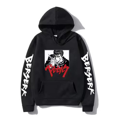 Anime Berserk Harajuku Guts Eyes Manga Hoodies Sweatshirt Casual Winter Pullover Fashion Long Sleeve Men Black Sweatshirt