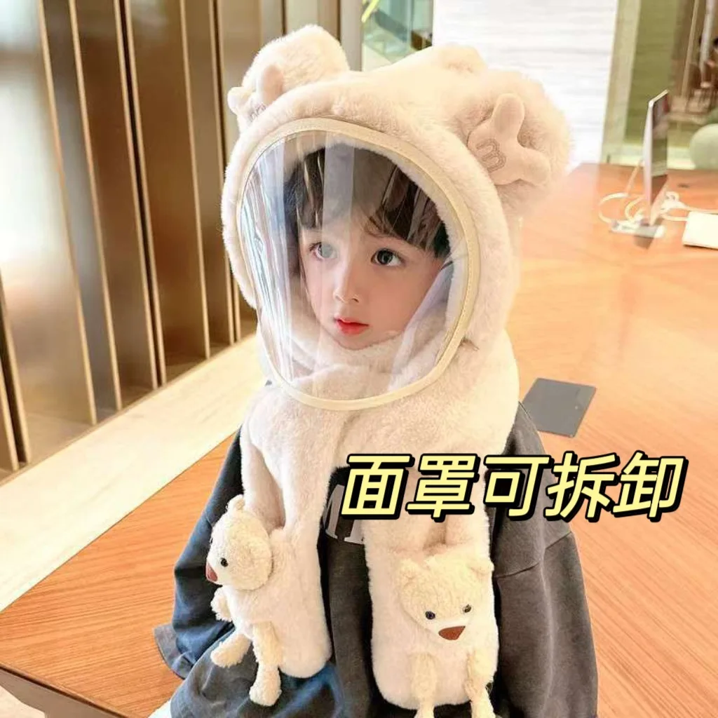 Winter Hat Warm Cycling Windproof Hat Scarf Integrated Windproof