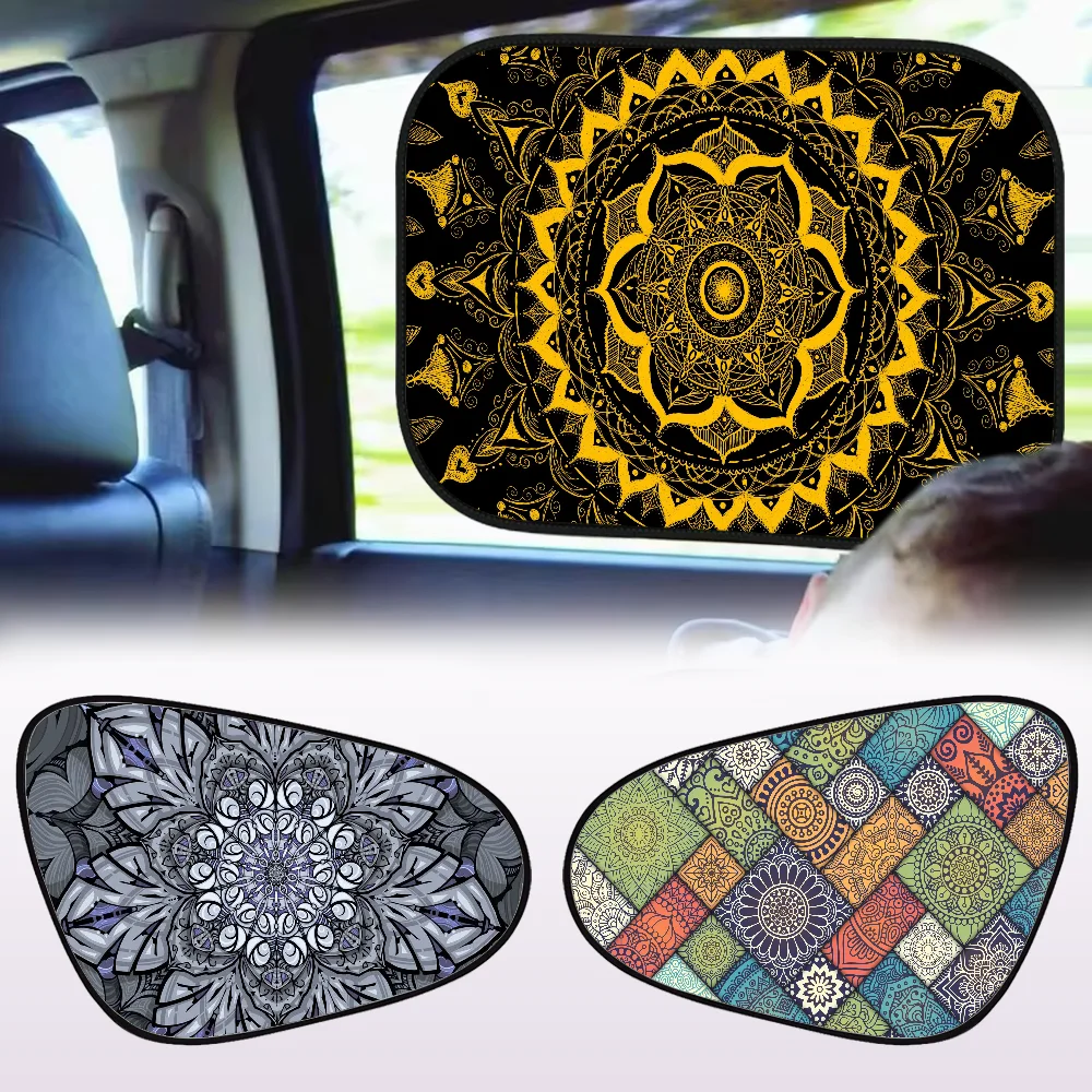 

Colorful Mandala Pattern 1Pcs Car SunShade Side Window Windscreen Cartoon For Children Adults Adsorption SunShade Sunvisor