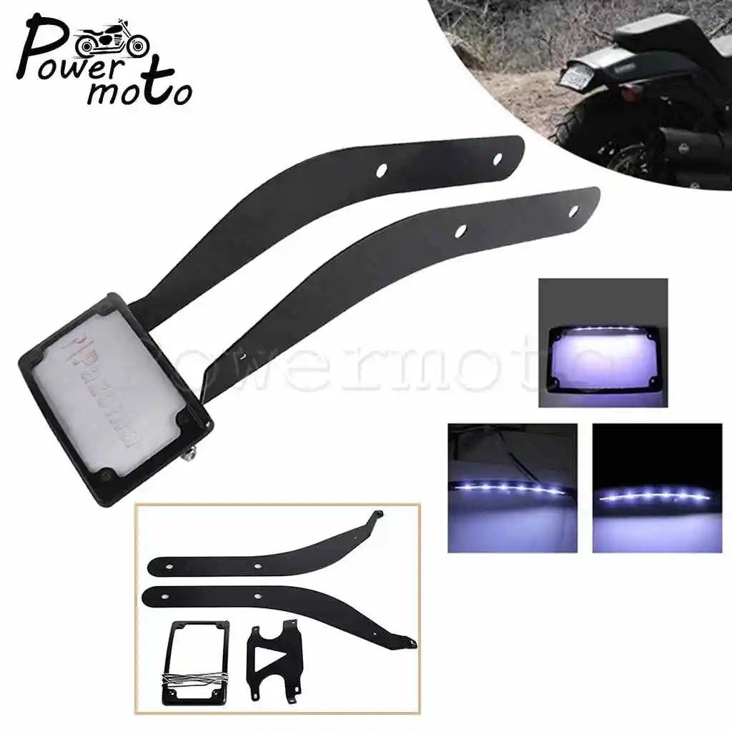 

Rear Fender LED Tail Tidy Curved 4"x7" License Plates Bracke License Plate Holder For Softail Low Rider ST FXLRST S FXLRS FXRST