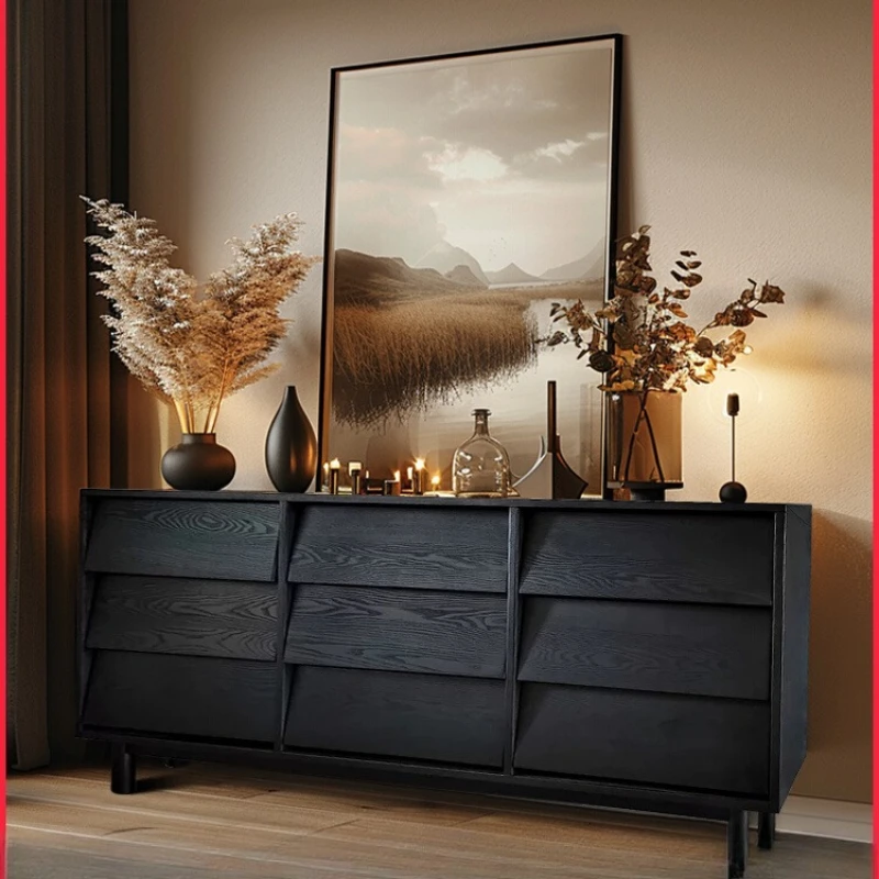 

Medieval solid wood chest retro simple French bedroom locker American living room