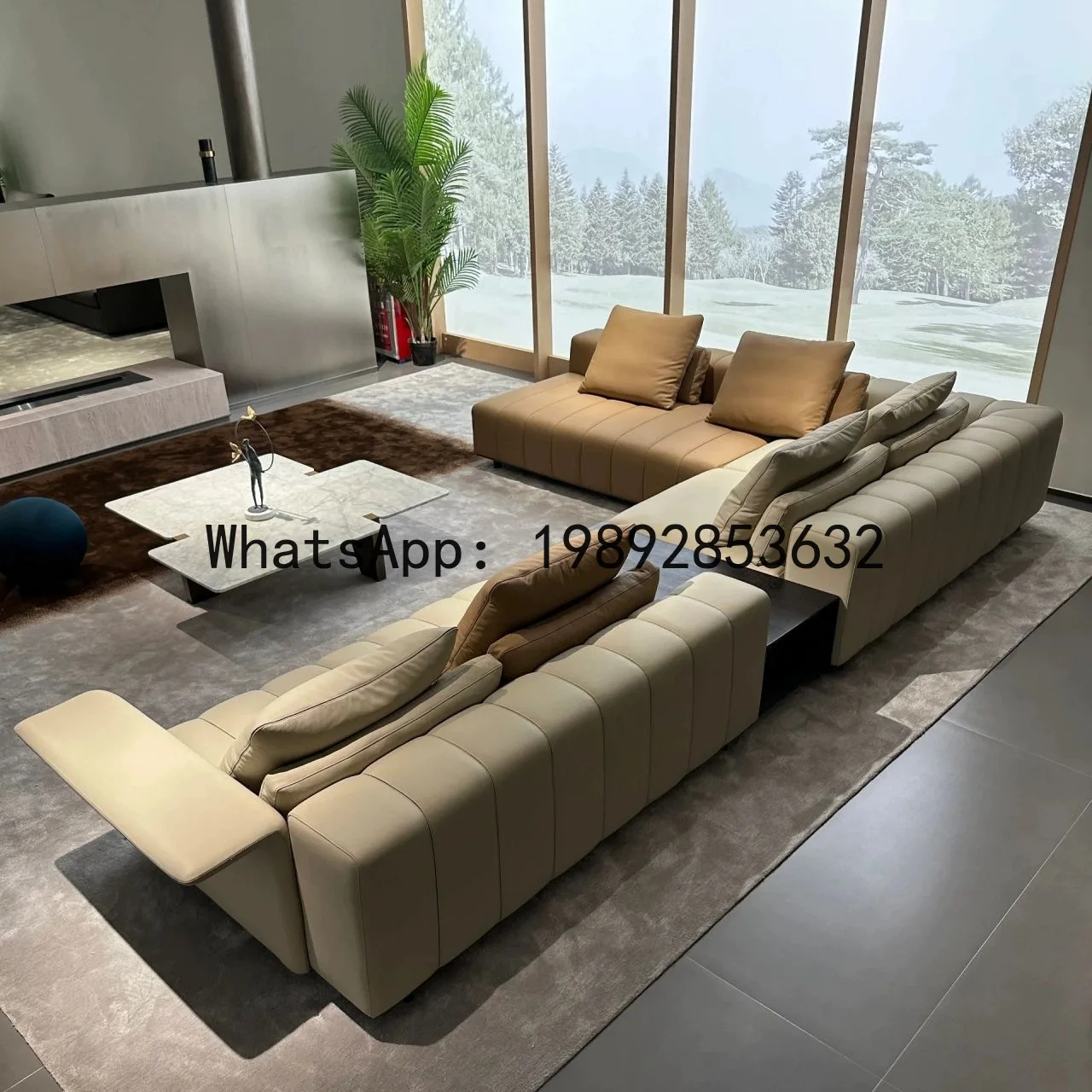 CZ Italian Style Straight Row Corner L-Shaped Large Flat Floor Large and Small Apartment Piano Key Combination Living Room Sofa