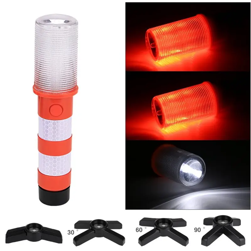FAST-Emergency Roadside Flares 2Pcs Magnetic Flashlight Warning Light Safety Strobe Light