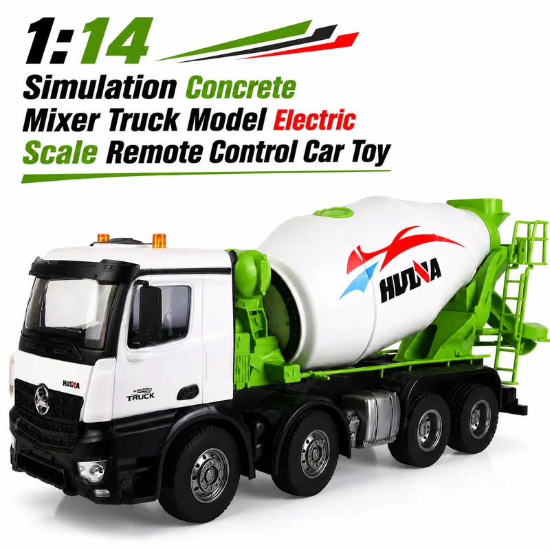 1:14 Scale Electric Rc Concrete Mixer Truck Model Simulation Engineering Vehicle Hobby Construction Toy Surprise Birthday Gift