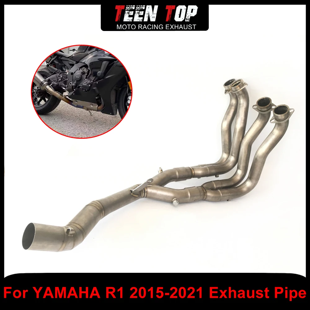 For YAMAHA R1 Exhaust Elbow Motorcycle Exhaust Pipe 60.5mm Titanium Alloy Connection Pipe YZF-R1 2015-2021 Front Link Pipe