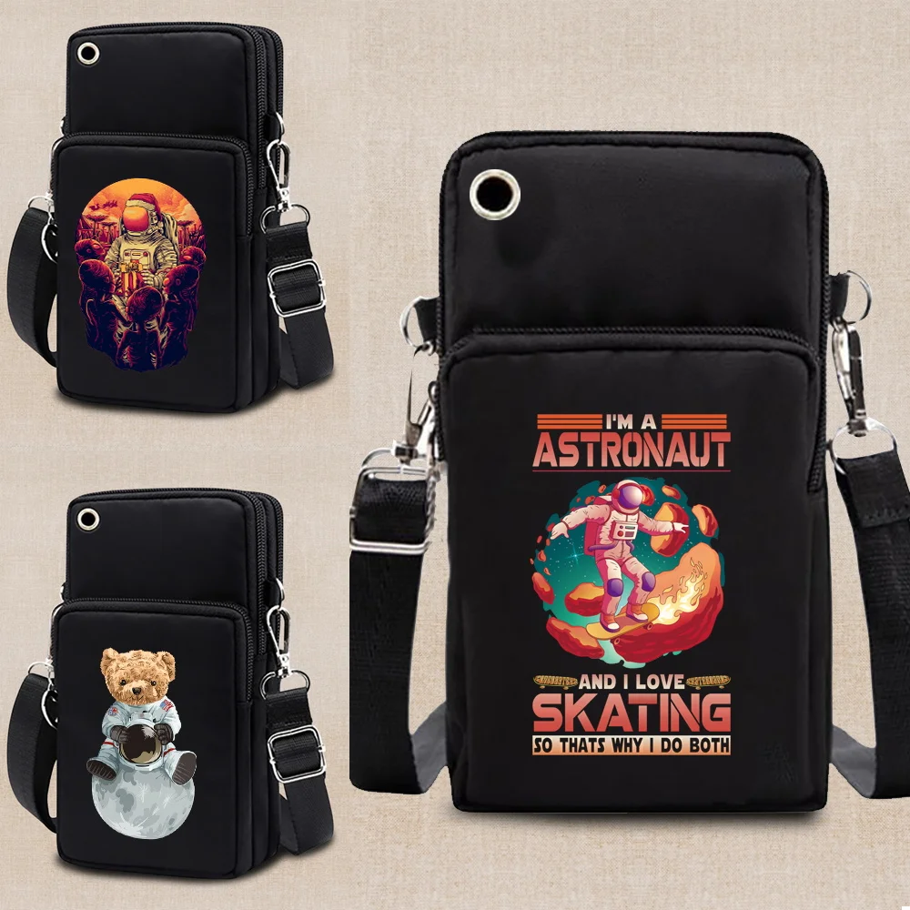 

Mobile Phone Bag for Samsung/iPhone/Huawei/HTC/LG Case Wallet Outdoor Sport Arm Purse Shoulder Bag Astronaut Print Phone Pouch