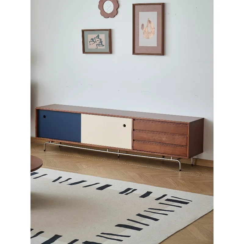 Bauhaus medieval modern simple TV cabinet, solid wood color matching storage cabinet, living room furniture