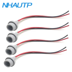 NHAUTP 4Pcs Rubber T10 W5W Lamp Base Adapter Cable For Car Truck Clearance Side Marker/Parking Lights Bulb Holder Gray