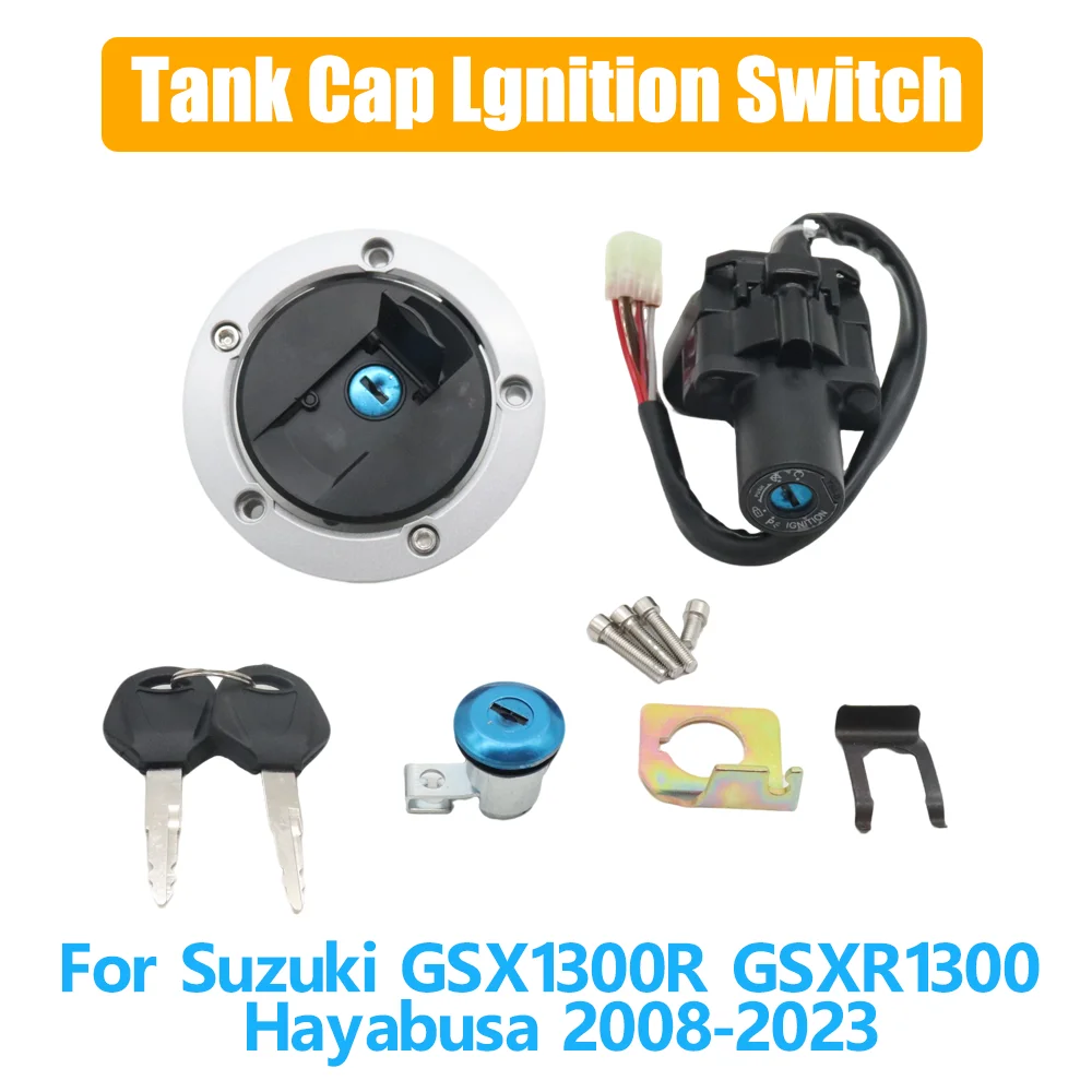 

For Suzuki GSX1300R GSXR1300 GSX 1300R Hayabusa 2008-2023 Motorcycle Fuel Gas Cap Seat Lock Key Ignition Switch Set