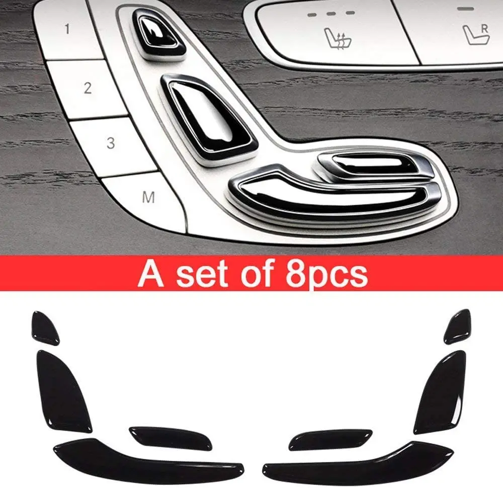 

ABS Plastic Chrome Seat Adjustment Button Sequins Cover Trim For Mercedes Benz E Class W213 E200 E300 2016-2018