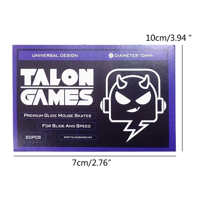 TALONGAMES DIY Universal Round Dots Mouse Feet Mouse Skates Rounded Curved for Gaming Mouse Stickers 10mm 20PCS