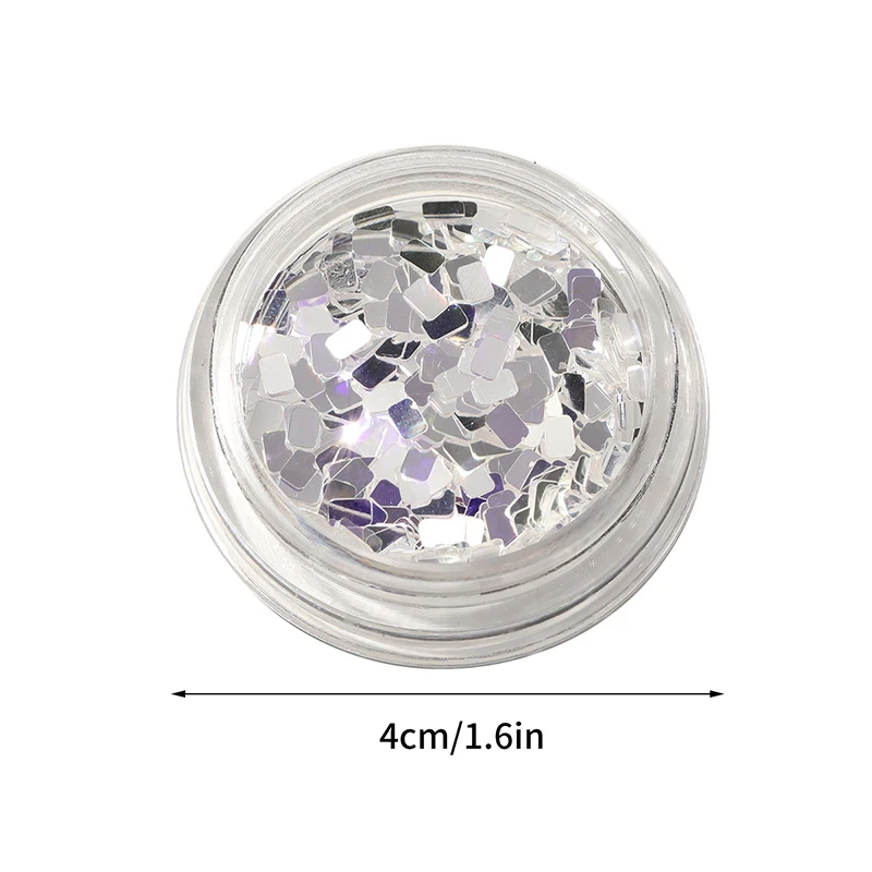 1병 사각형 실버 네일 글리터 주얼리 미니멀리스트 및 반짝이는 라이트 럭셔리 스타일 장식 재료