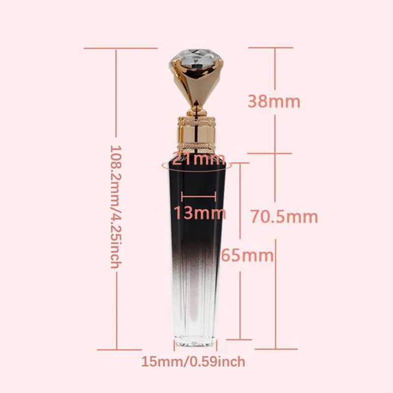 ขวดเปล่าสำหรับใส่ขนาดเล็กแบบพกพาเครื่องสำอางขนาด2มล. ขวดรีฟิลประดับเพชรขนาดใหญ่ขวดแต่งหน้าขวดลิปกลอสใสสำหรับเดินทาง