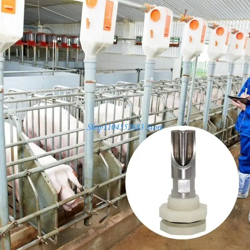 

Y6GD 5Pcs Sturdy Stainless Steel Pigs Nipple Waterer Set for Easy Installation