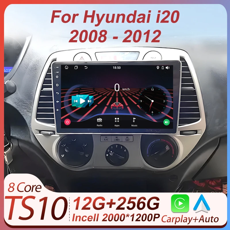 

2din Автомобильный Android для Hyundai I20 2008-2012 Беспроводной Android Авто Радио Carplay Интеллектуальные автомобильные системы GPS-навигация 5G Wi-Fi