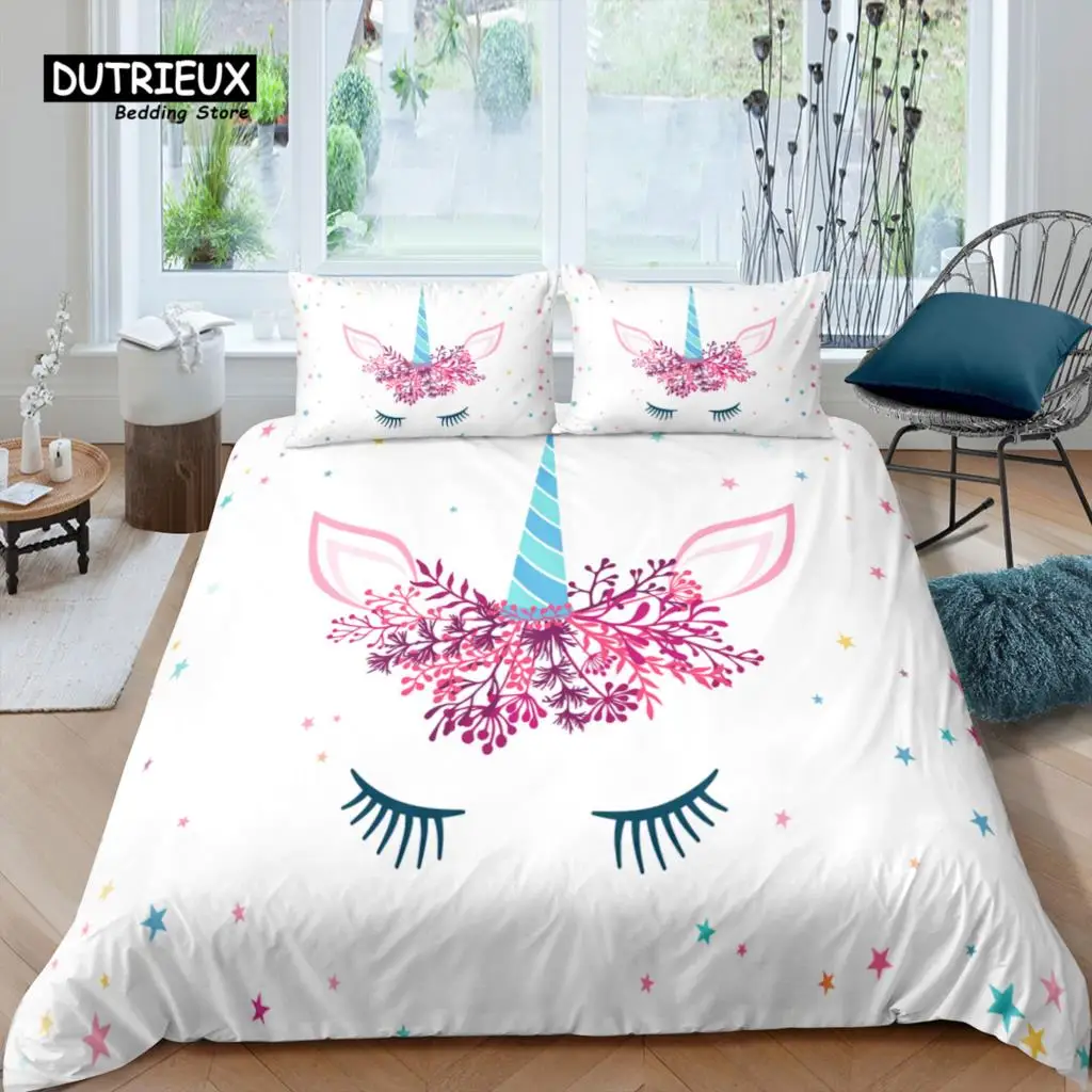 

Home Living Luxury 3D Unicorn Star Bedding Set Duvet Cover Pillowcase Kids Bedding Set Queen and King EU/US/AU/UK Size