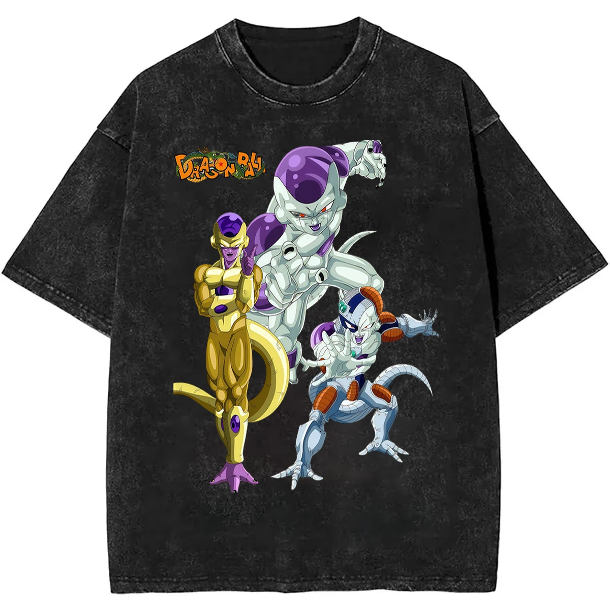 Neues 2026 Sommer Dragon Ball Frieza Nostalgisches Washed T-Shirt 100% Baumwolle Schwergewicht Retro Streetwear Oversized Unisex Herren T-Shirt