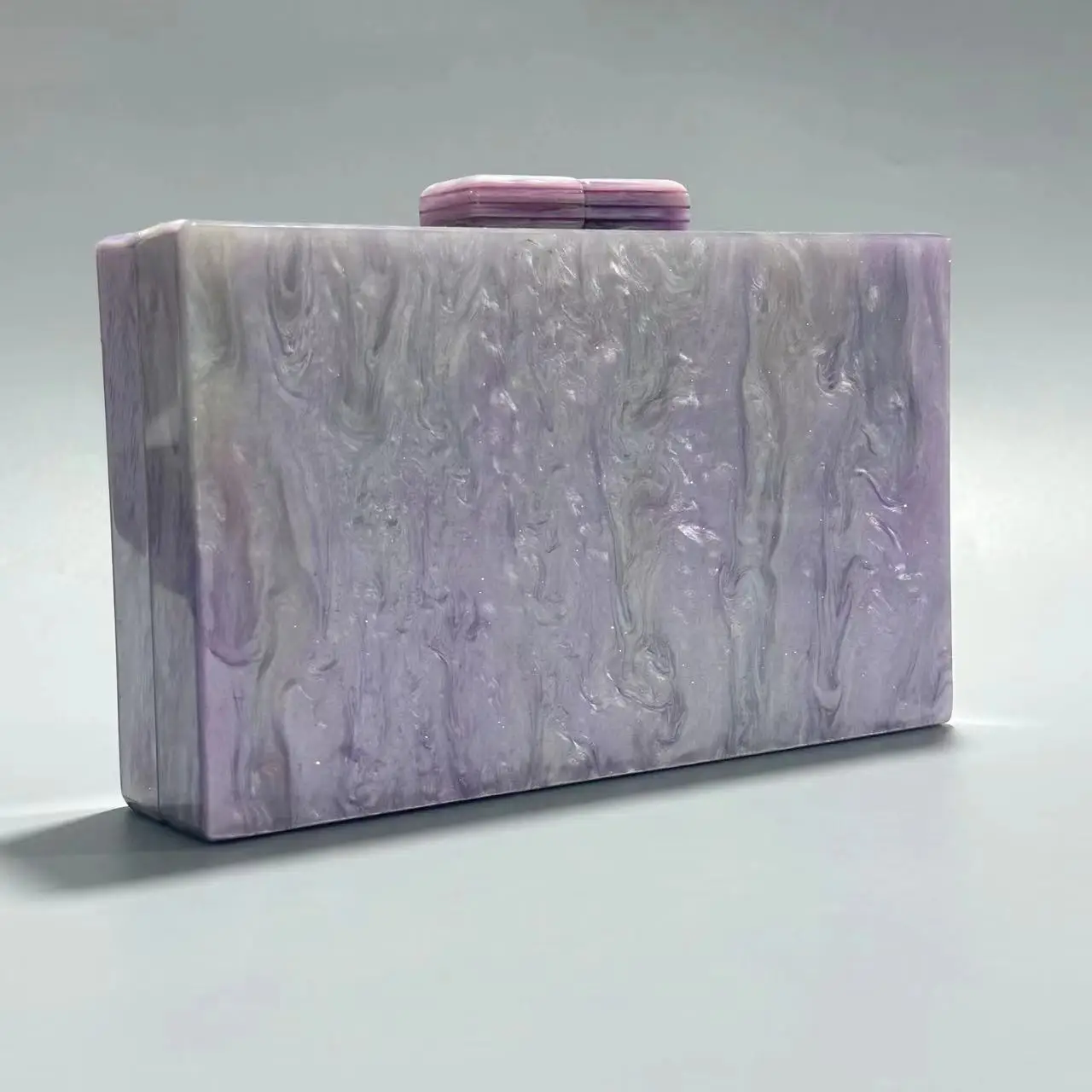 Purple Glitter Marbling Acrylic Bags For Women Elegant Evening Clutch Chic Wedding Banquet Party Bag Chain Crossbody Box Purse