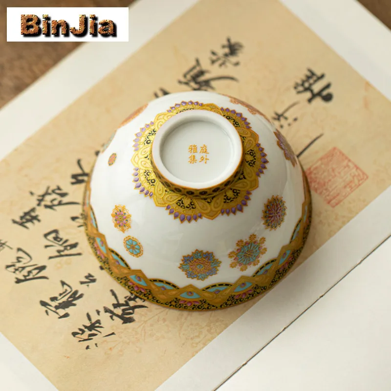 110 مللي لون المينا فنجان الشاي وعاء شاي أنيق إبريق الشاي تذوق رائحة كوب تشازان ماستر أكواب أدوات الشرب المنزلية الحلي #5