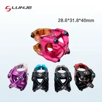 LUNJE Bicycle Handlebar Stem Mtb Power Short Mountain Bike Bridge 31.8 Pipe Two color Gradient Stem Cycling Stem Riser Table