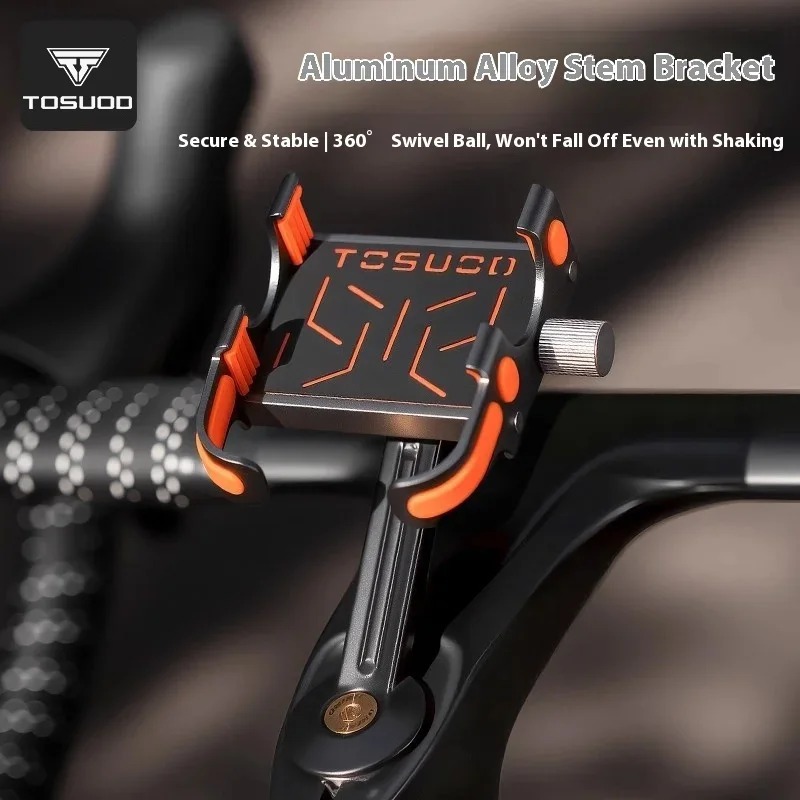 TOSUOD Universeller Fahrradständer Langlebiger Aluminiumlegierungsrahmen für Mountainbikes Praktische Mobile Videoaufnahme Fahrrad-Handyhalterung