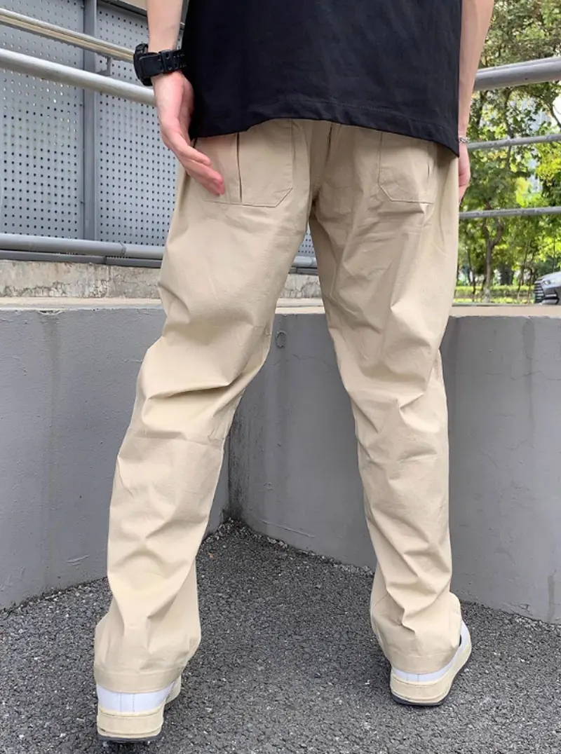 Senior sense sports large size autumn new fashion all-in-one cargo casual pants boys solid color vertical vertical pants