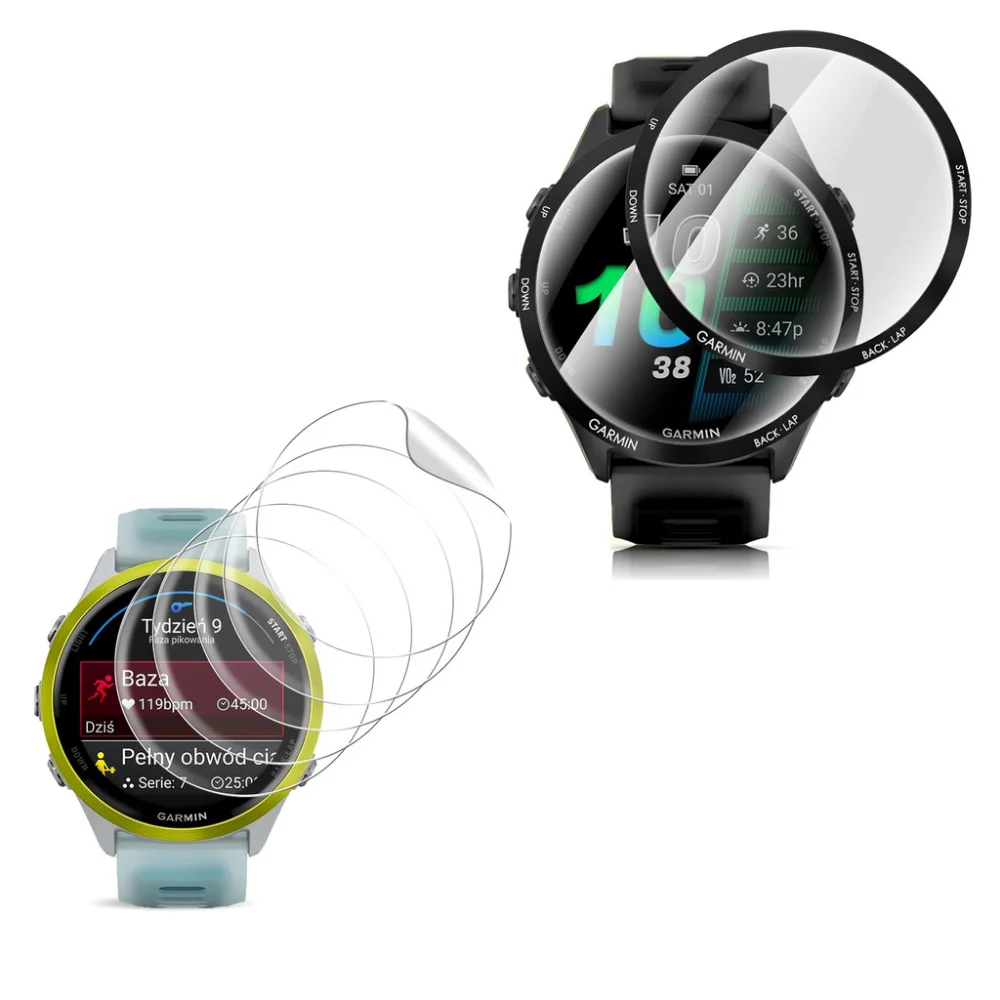 PMMA 및 소프트 TPU 필름 화면 보호기 GARMIN Forerunner 970 570 42mm 47mm 강화 유리 긁힘 방지 보호