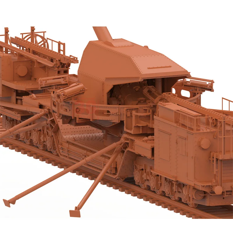 QW-MODEL 3D Printed Q09005 1/72 Soviet TM-1-180 Railway Gun, Scale Model Kit DIY Toy