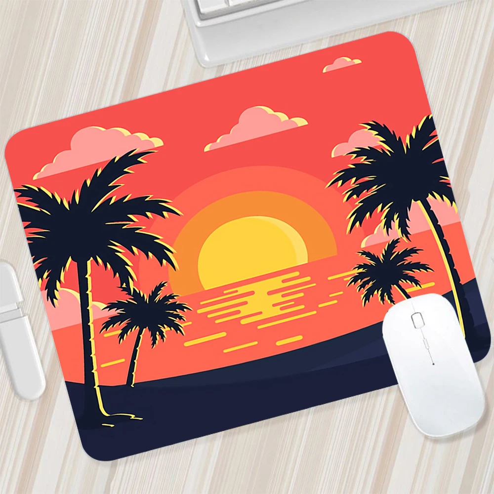 Summer Beach Palm Tree Small Mouse Pad Gaming Mousepad PC Gamer Mouse Mat XXL Computer Pad Keyboard Mat Desk Pad Laptop Mausepad