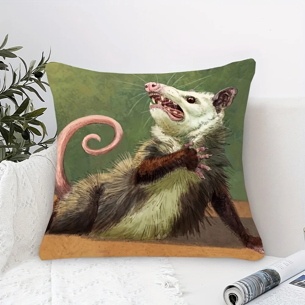 Contemporary Possum Pattern Cushion Cover Soft Material Versatile Use For Home Decor Present Idea