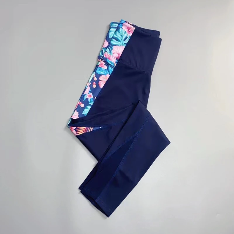 

High-Waist Yoga Pants Women's Gym Print Qui-Dry Nine-Length Elastic Tight Fit Breathable Fitn Trousers for Women