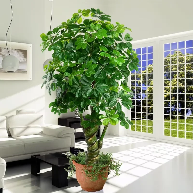 Real Touch Gluing Process Tall Emanem-tree Tropical Ornamental Plants Riches Tree Artificial Plant for