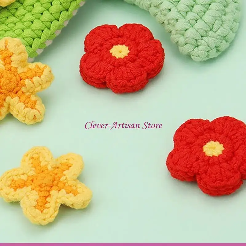 E06B Crochet Flower Handbag Set with Step-by-Step Instruction Beginner Crochet Set for Kid Adult Christmas Birthday Present