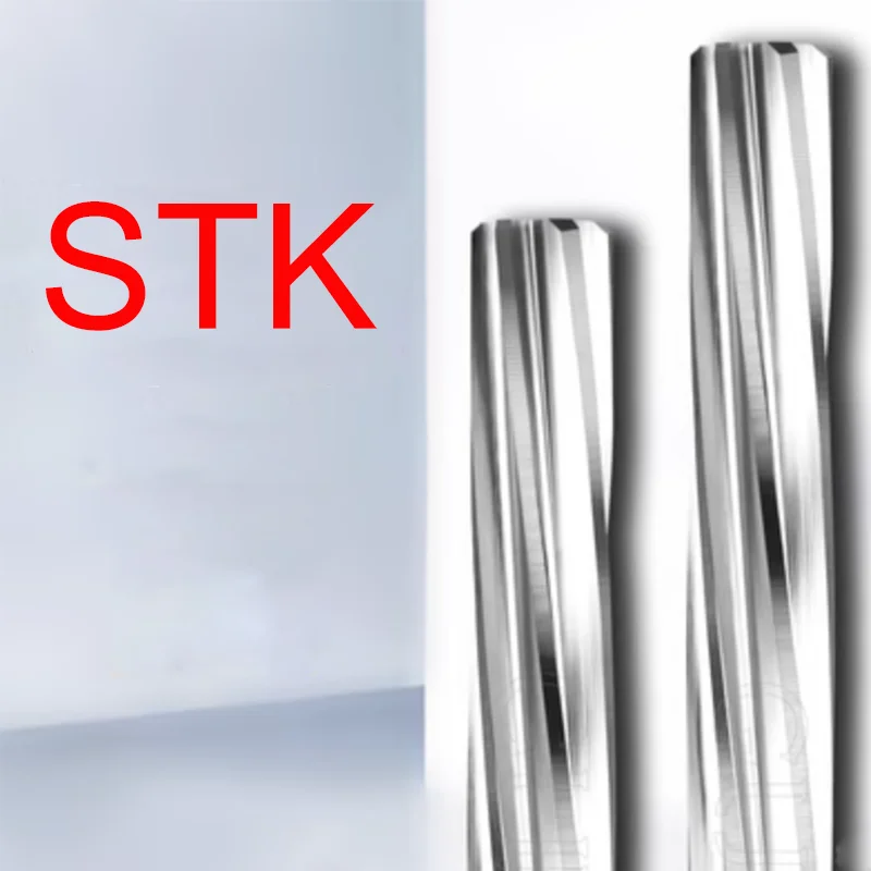 STK HSS Ручная развертка Обрабатывающий инструмент Спиральная канавка Кобальтовая резка H7 Диаметр хвостовика 2-16 мм для сверла по металлу, стали, алюминия