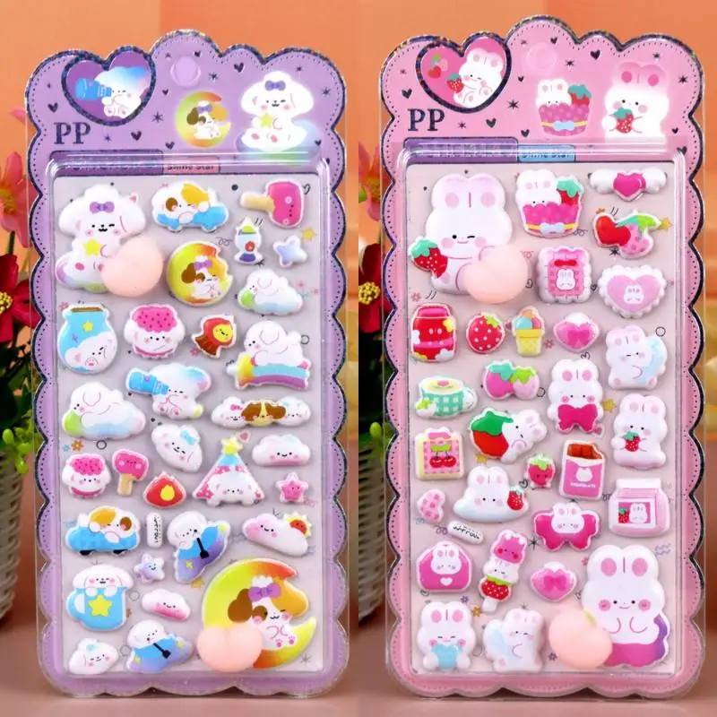Cartoon Animal Soft Puffy Butt 3D Stickers DIY Laptop Scrapbook Phone Case Decoration Decompression Gift