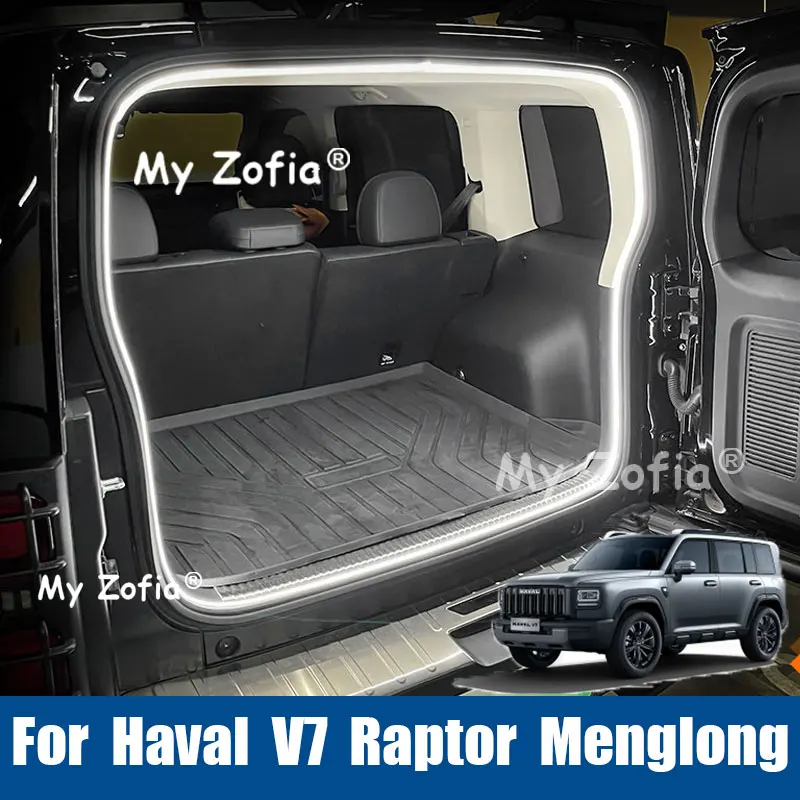 Car Trunk LED Light Ambient Interior Decorative Lamp Cargo Area Glow Light Accessories For Haval V7 Raptor Menglong 2025 2026