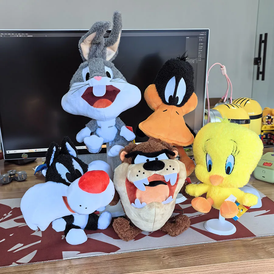 

New 20cm Looney Tunes Cartoon Plush Toy Tweety Daffy Sylvest Tasmanian Evil Bugs Bunny Stuffed Animal Doll Big Head Figure Gift