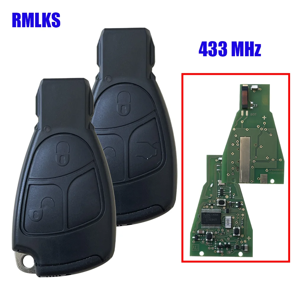 Replacement Remote Key Fob 2/3 Buttons 433MHz IYZ 3312 For Mercedes Benz B C E ML S CLK CL Complte Control Circuit Board