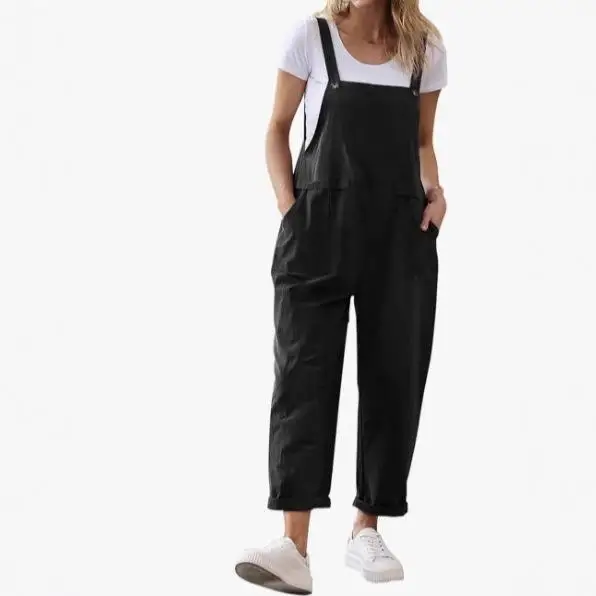 

Women's Long Bib Susp Pants Jumpsuit Leather Low Waist Commute Sle Fall Collection No Brand Registered Trademark